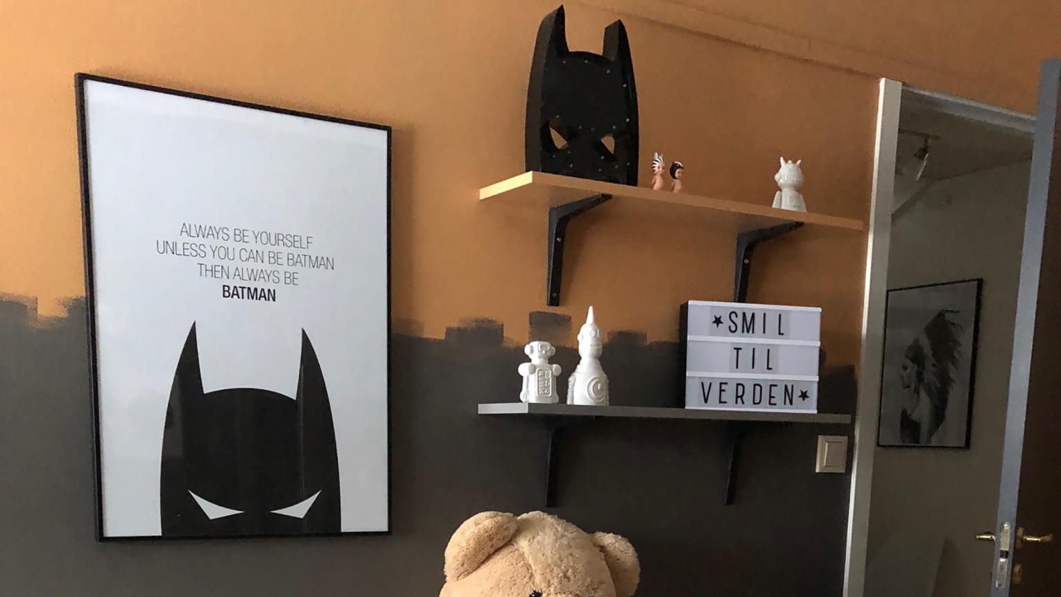 Mal Batman på veggen Superhelter på barnrommet