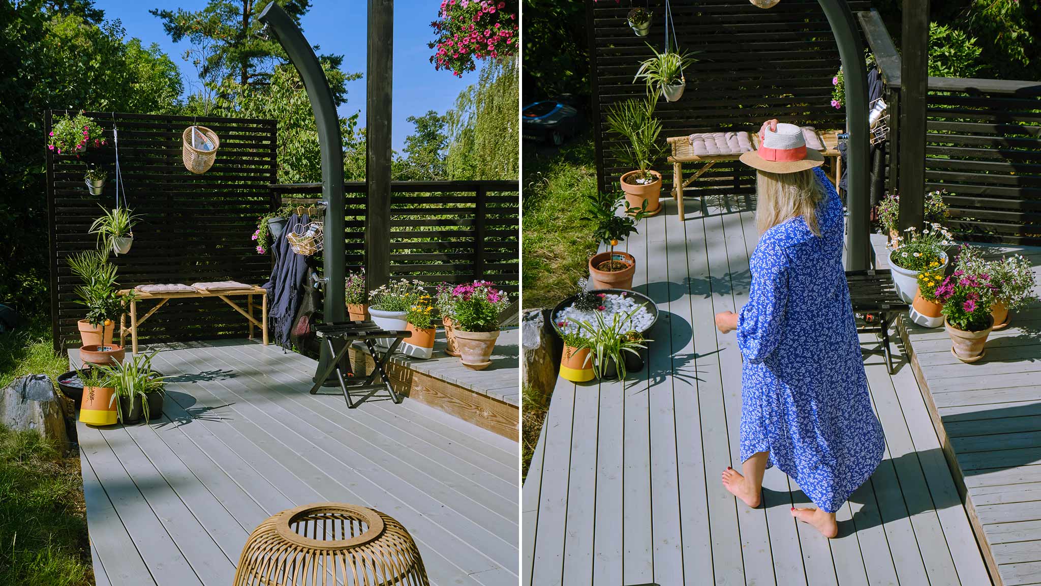Grå terrassebeis på plattingen Grå terrassebeis på plattingen