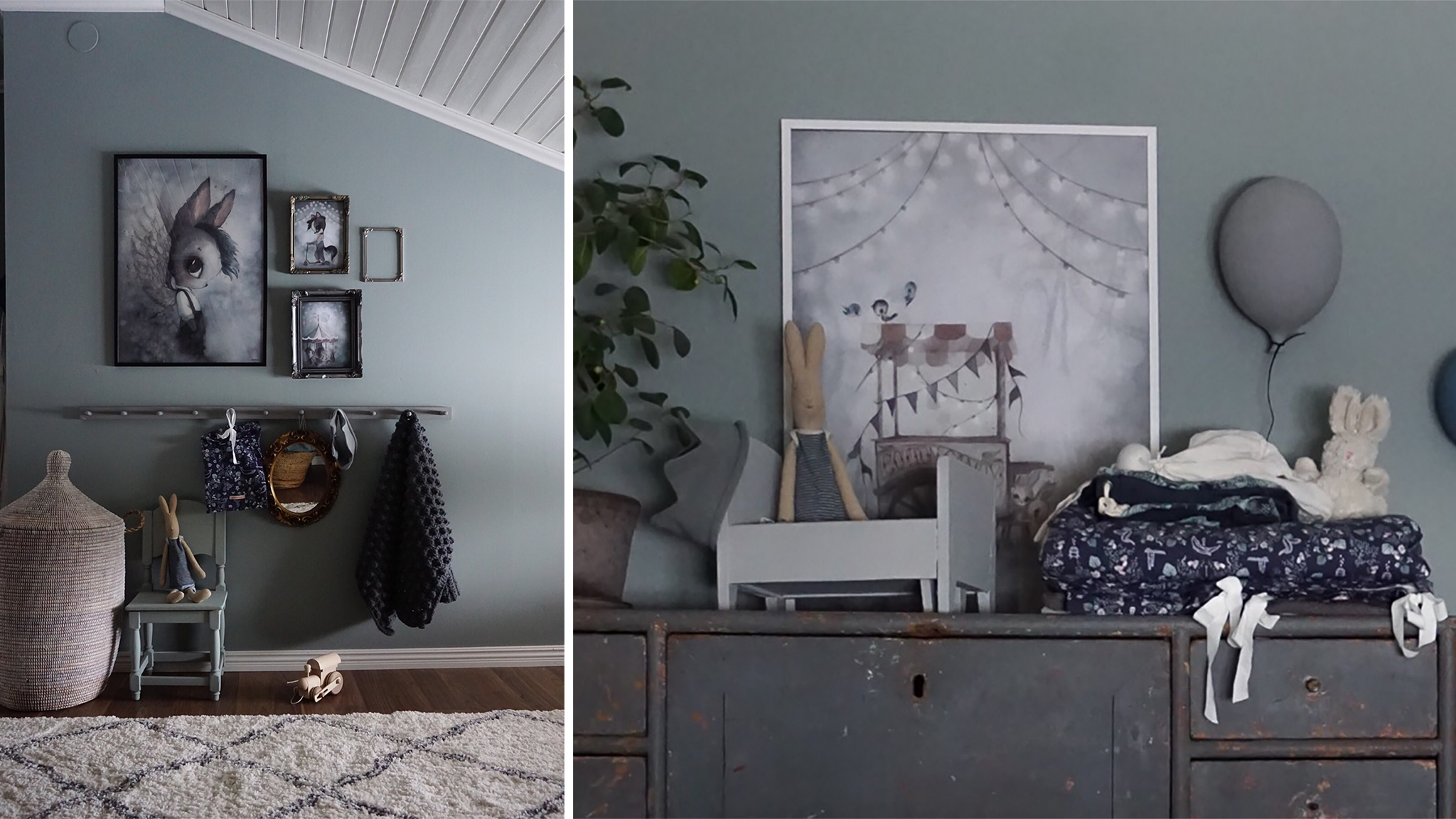 barneroms inspirasjon og grå farge på veggen og gamle møbler Barneroms inspirasjon og grå farge på veggen og gamle møbler